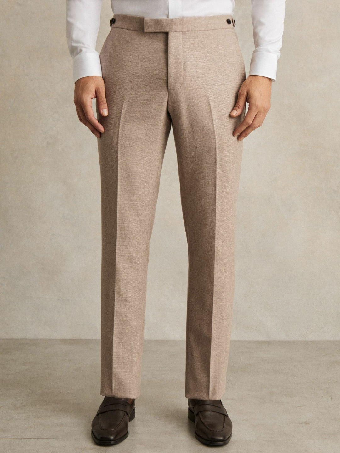 Wool-Blend Slim-Fit Suit Trousers in Oatmeal Brown | Reiss Men Recommended