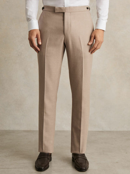 Wool-Blend Slim-Fit Suit Trousers in Oatmeal Brown | Reiss Men Recommended