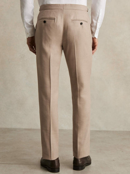 Wool-Blend Slim-Fit Suit Trousers in Oatmeal Brown | Reiss Men Recommended