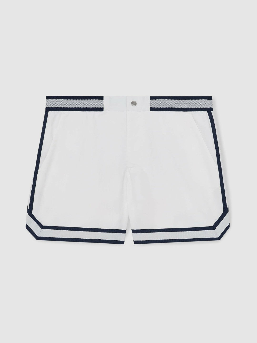 | Ché Stripe-Trim Swim Shorts in White | Reiss Men Best Seller