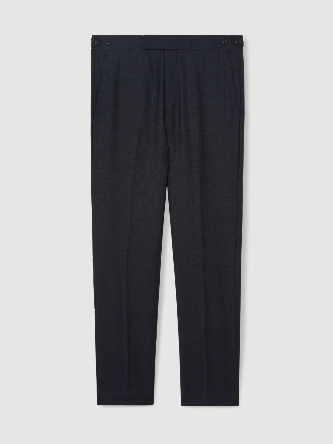 Wool Check Slim-Fit Suit Trousers in Navy | Reiss Men Signature
