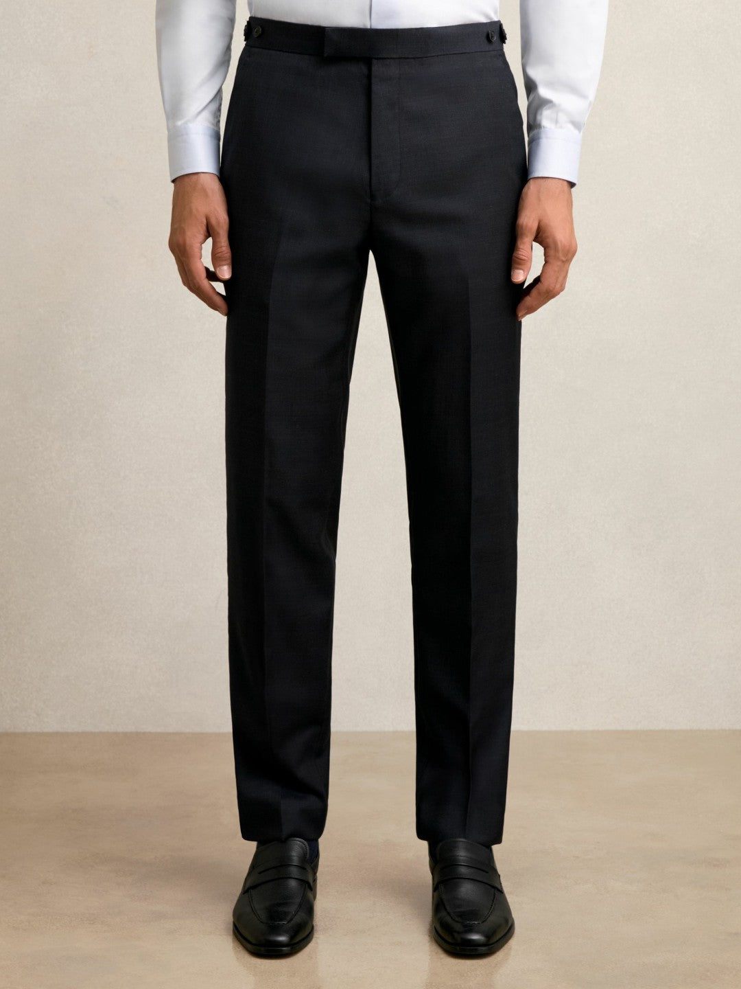 Wool Check Slim-Fit Suit Trousers in Navy | Reiss Men Signature