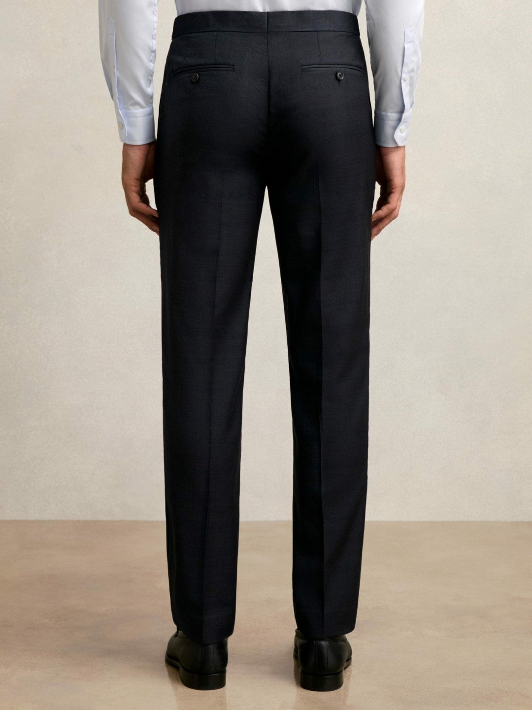 Wool Check Slim-Fit Suit Trousers in Navy | Reiss Men Signature