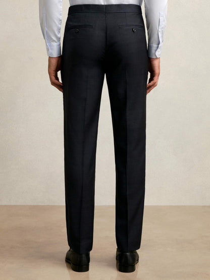 Wool Check Slim-Fit Suit Trousers in Navy | Reiss Men Signature