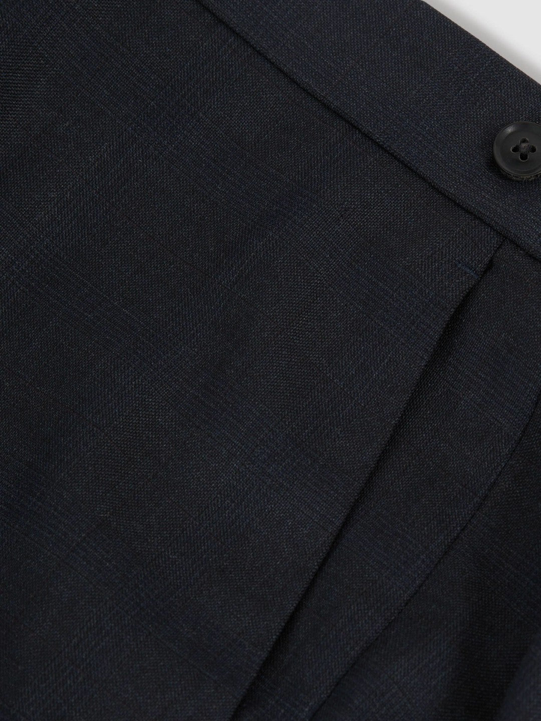 Wool Check Slim-Fit Suit Trousers in Navy | Reiss Men Signature