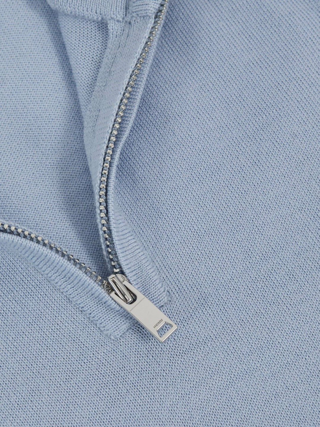 3-9 yrs Merino Wool Half-Zip Funnel Neck Jumper in Soft Blue Melange | Reiss Children & Baby Premium