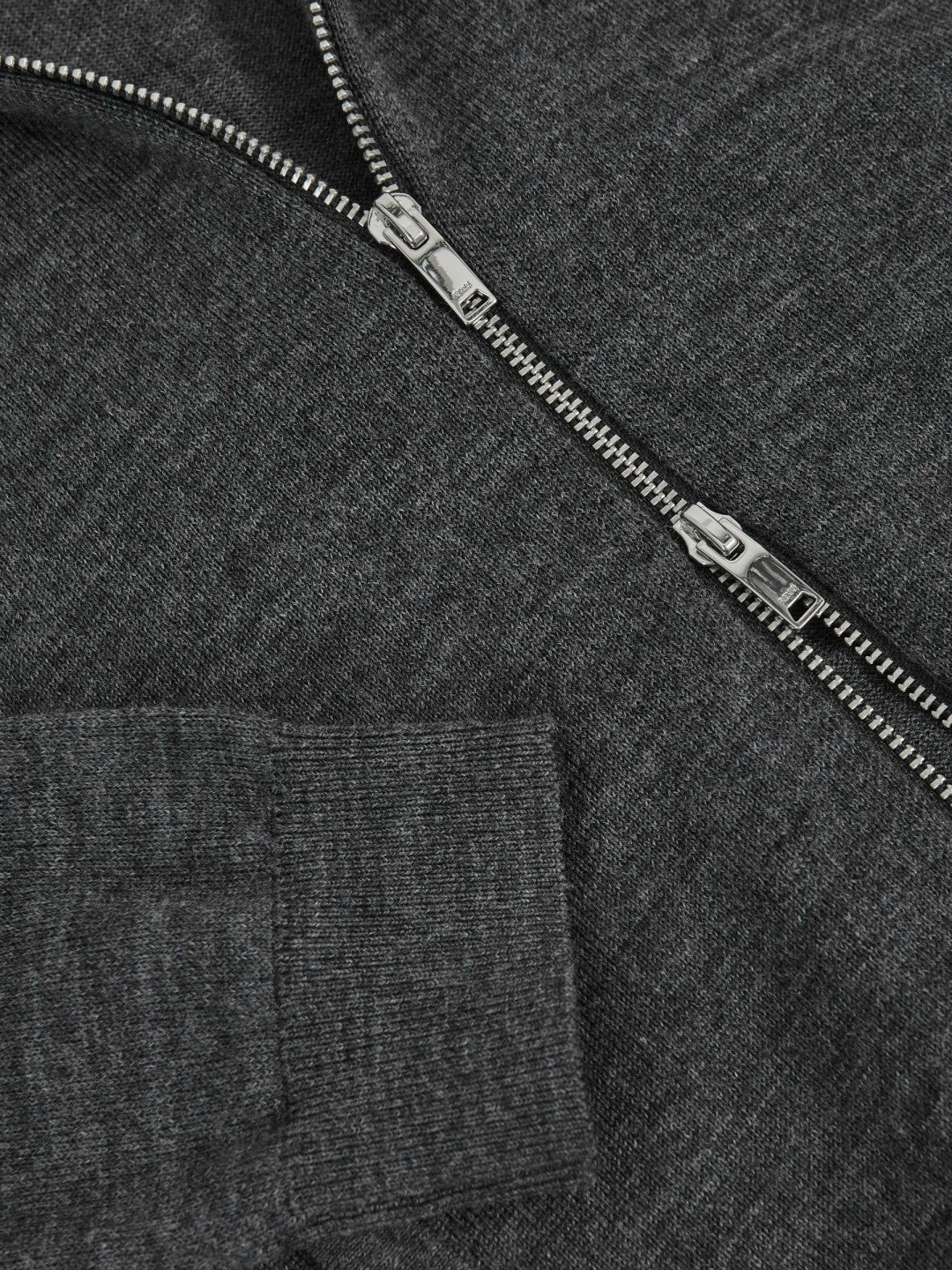 3-9 yrs Merino Wool-Blend Zip-Through Cardigan in Derby Grey Melange | Reiss Children & Baby Best Seller