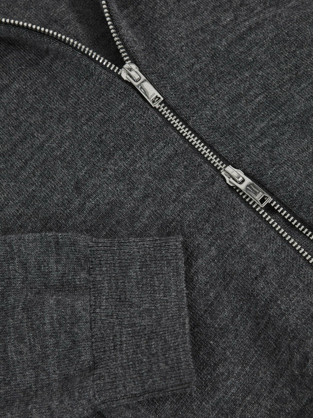 9-13 yrs Merino Wool-Blend Zip-Through Cardigan in Derby Grey Melange | Reiss Children & Baby Exclusive