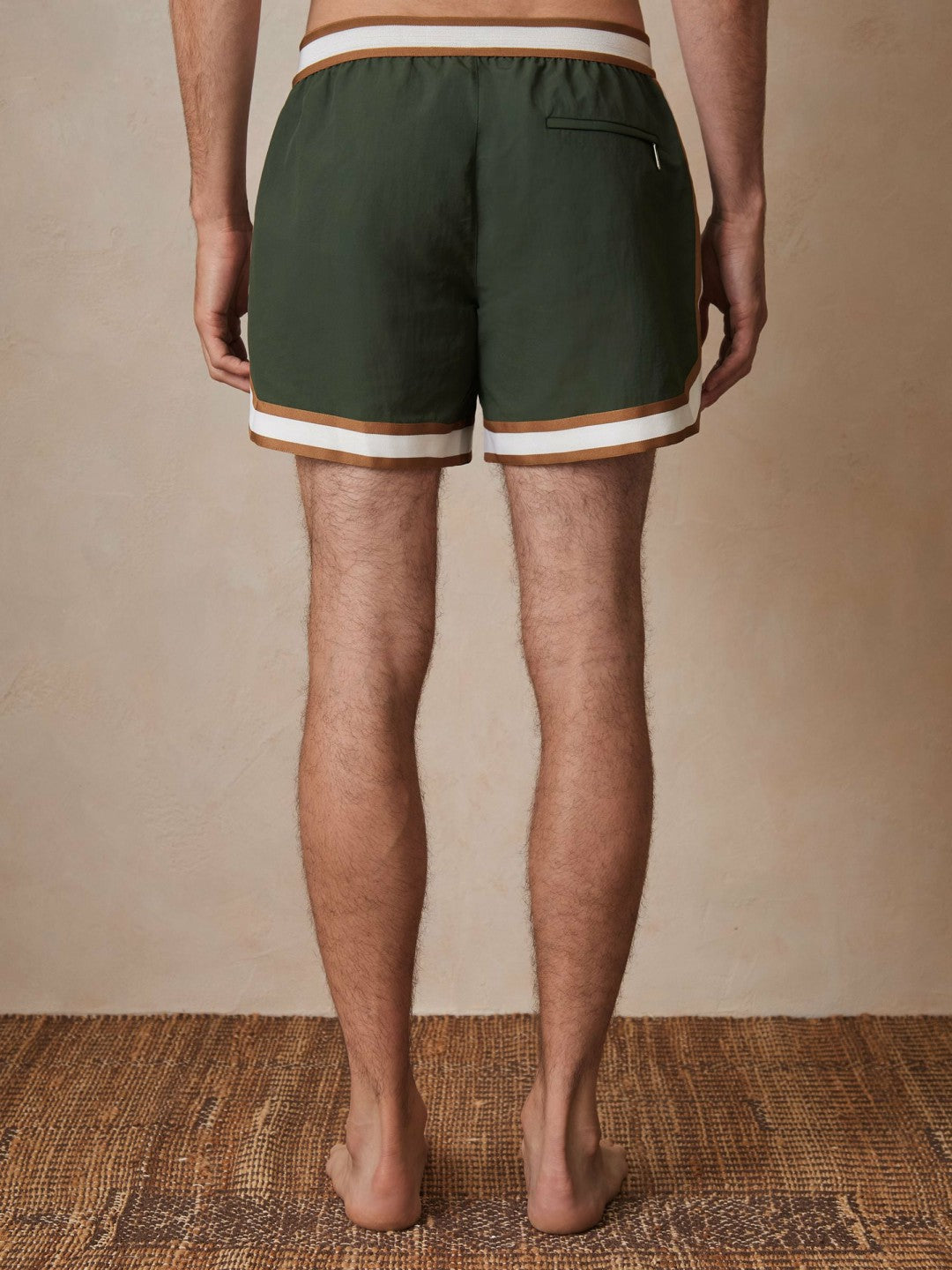 | Ché Stripe-Trim Swim Shorts in Pine Green | Reiss Men Best Seller