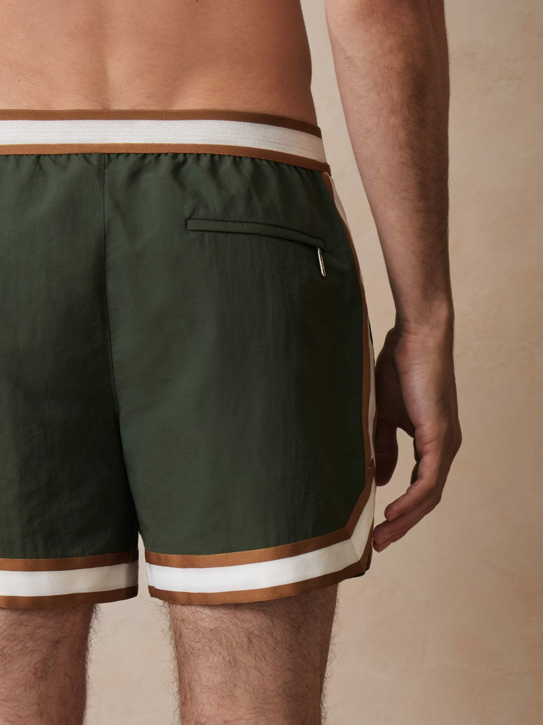 | Ché Stripe-Trim Swim Shorts in Pine Green | Reiss Men Best Seller
