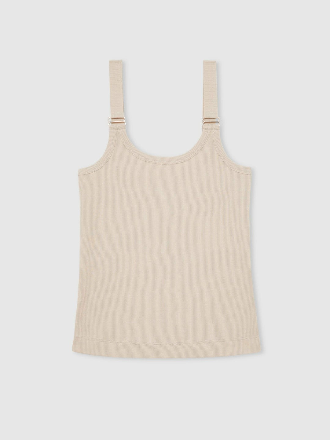 Stretch-Cotton D-Ring Strap Vest in Neutral | Reiss Women Recommended