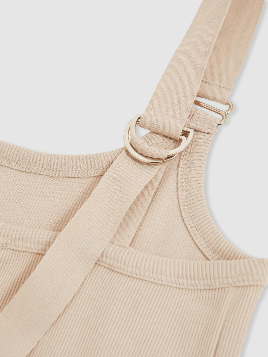 Stretch-Cotton D-Ring Strap Vest in Neutral | Reiss Women Recommended
