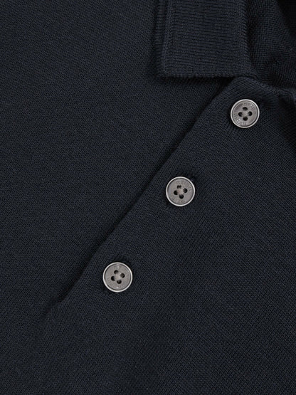 9-13 yrs Merino Wool Short Sleeve Polo Shirt in Midnight Navy | Reiss Children & Baby Popular