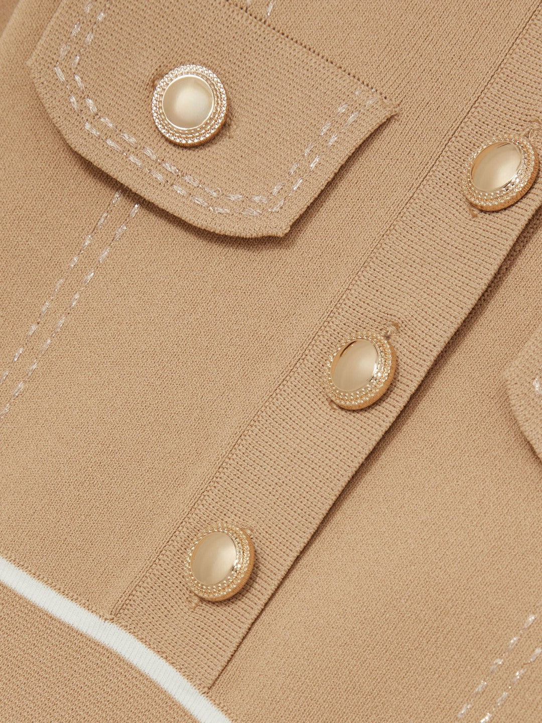 3-9 yrs Button-Detail Stripe Knitted Dress in Camel | Reiss Children & Baby Popular