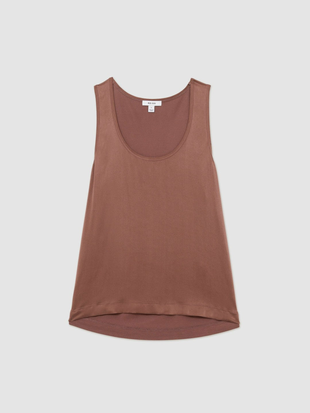Silk-Front Cami Top in Mocha Brown | Reiss Women Best Seller