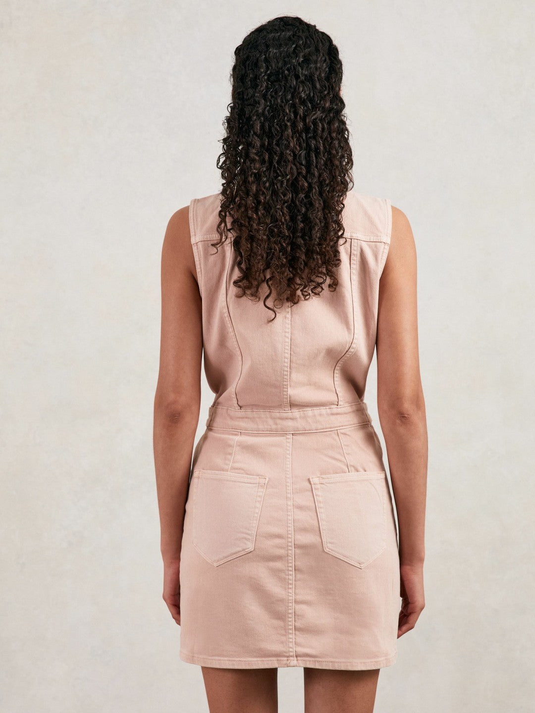Good American Denim Zipped Mini Dress in Petal Pink | Reiss Women Recommended