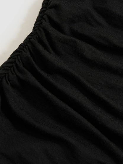 Stretch Lyocell Draped Top in Black | Reiss Women Best Seller