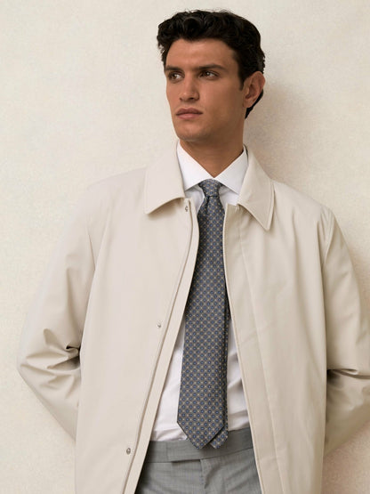 Hybrid Removable Funnel Neck Overcoat in Light Stone | Reiss Men Featured