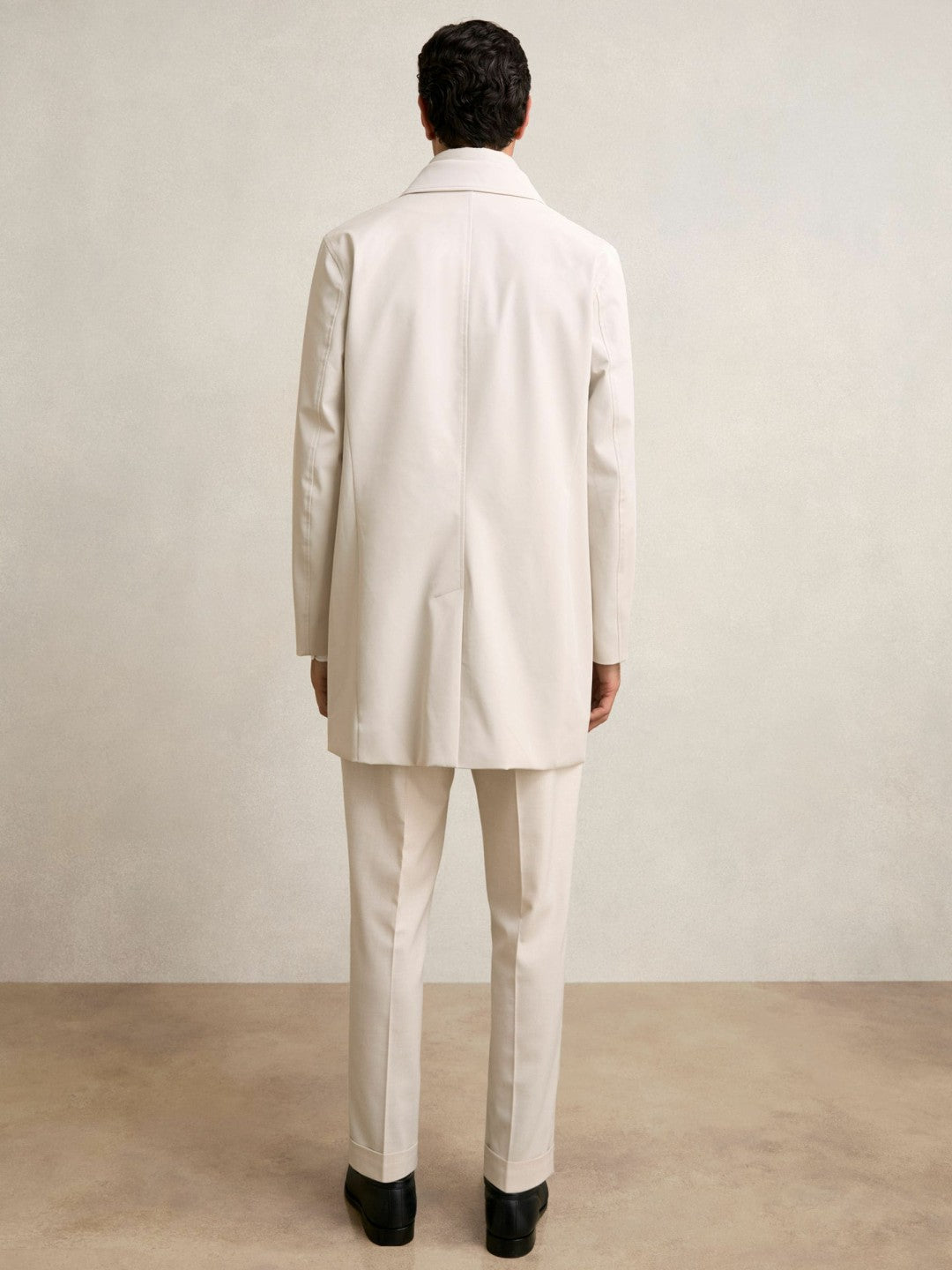 Hybrid Removable Funnel Neck Overcoat in Light Stone | Reiss Men Featured