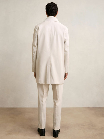 Hybrid Removable Funnel Neck Overcoat in Light Stone | Reiss Men Featured