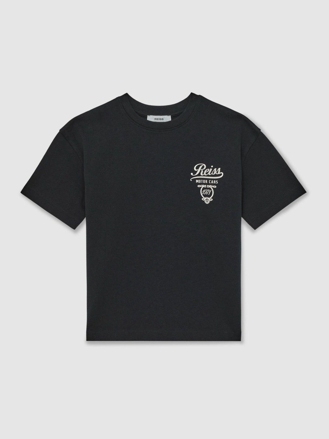 3-9 yrs Cotton Motor Cars-Print T-Shirt in Washed Blue/White | Reiss Children & Baby Featured