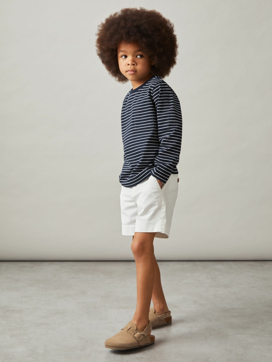 9-13 yrs Stretch-Cotton Stripe T-Shirt in Navy/White | Reiss Children & Baby Best Seller