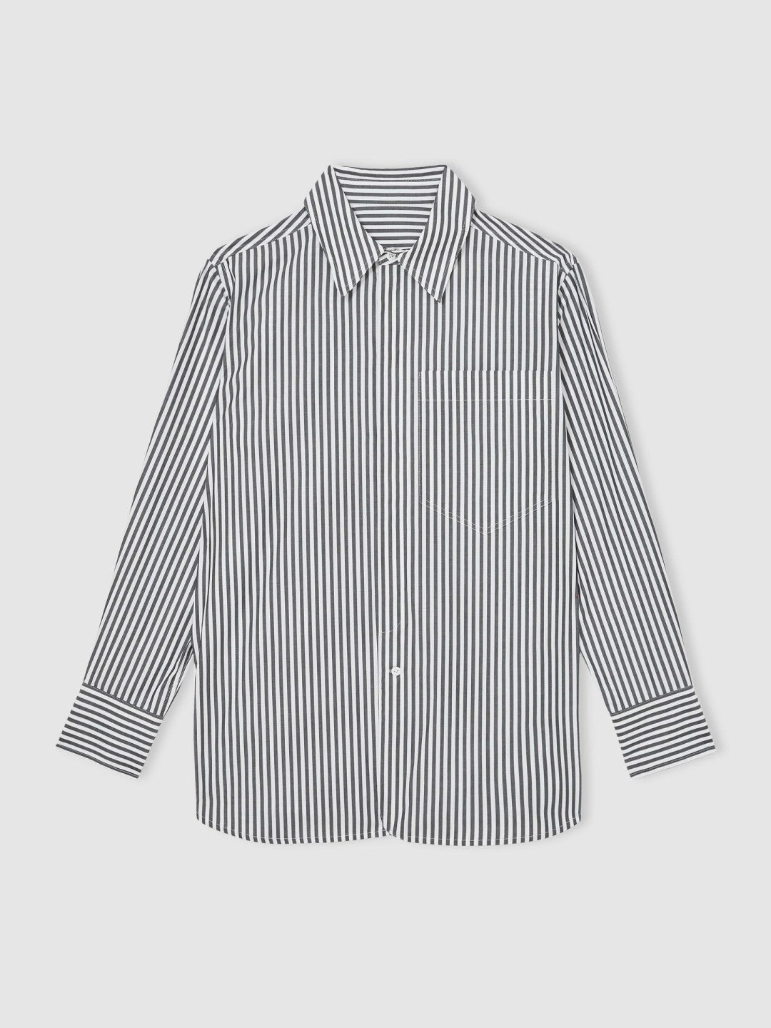 | Les 100 Ciels Stripe Shirt in White/Navy | Reiss Women Popular