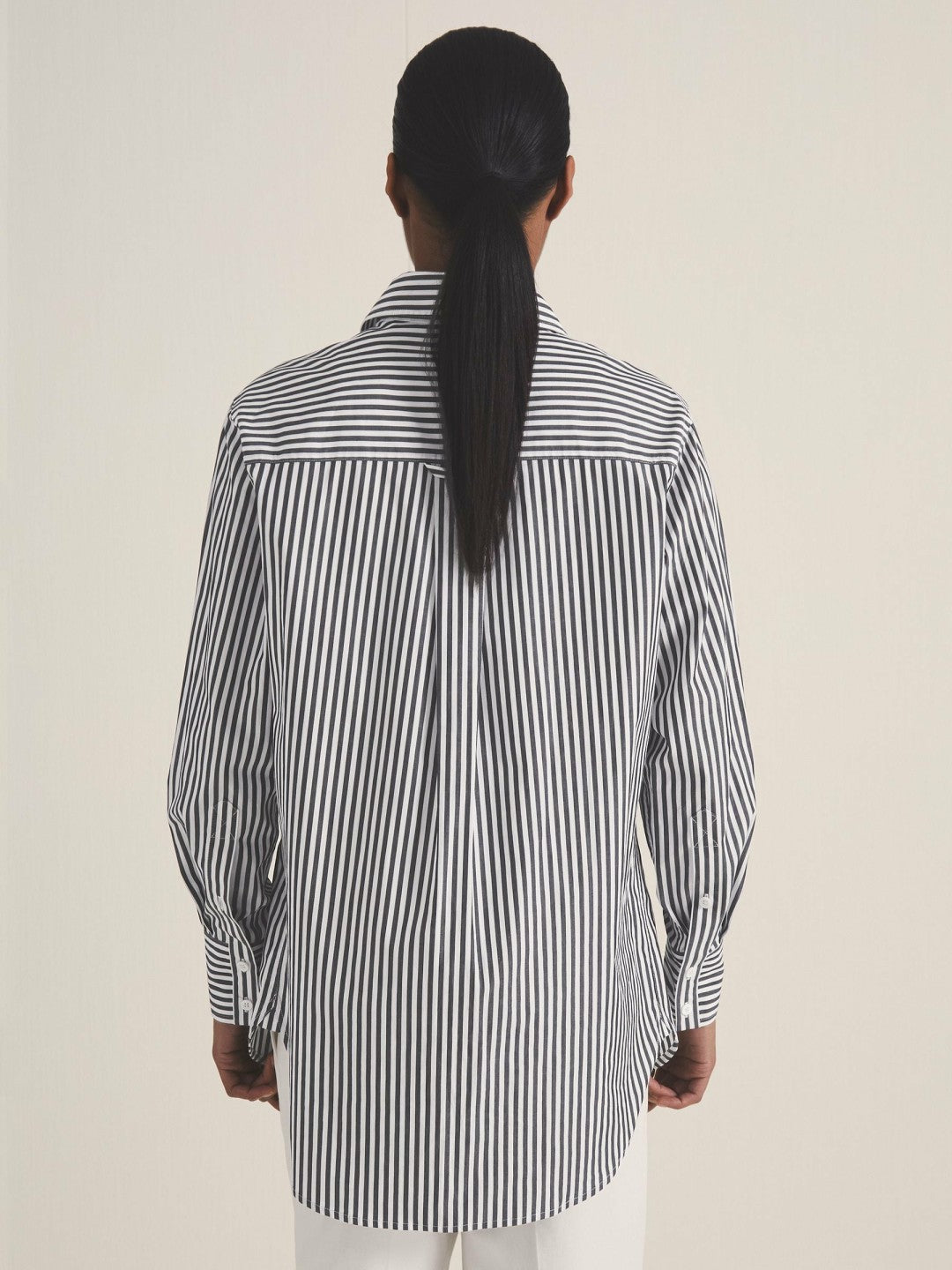 | Les 100 Ciels Stripe Shirt in White/Navy | Reiss Women Popular