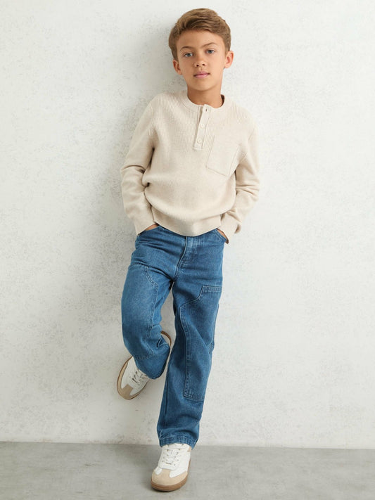 3-9 yrs Straight-Leg Carpenter Jeans in Mid Blue | Reiss Children & Baby Premium