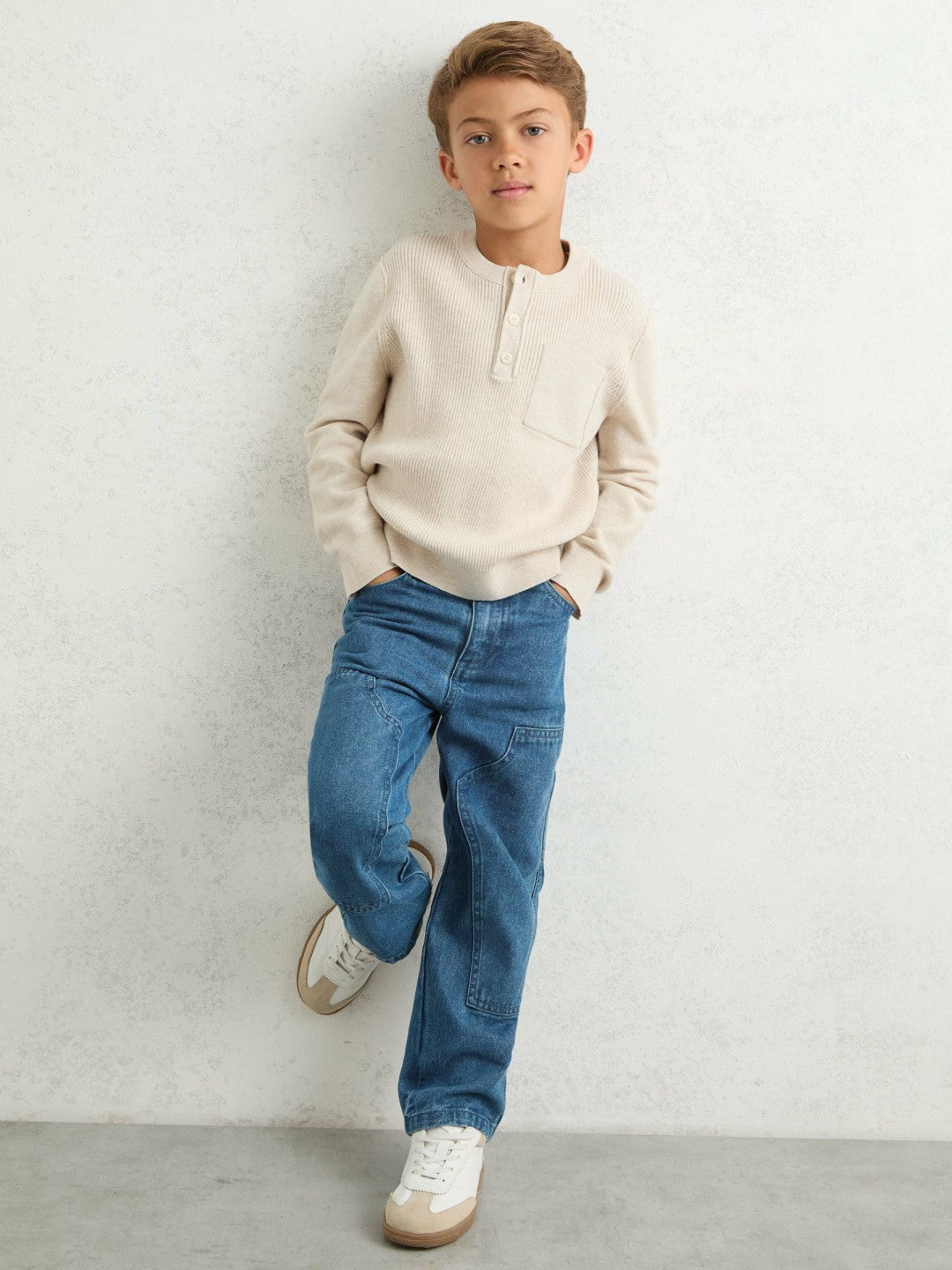 9-13 yrs Straight-Leg Carpenter Jeans in Mid Blue | Reiss Children & Baby Signature