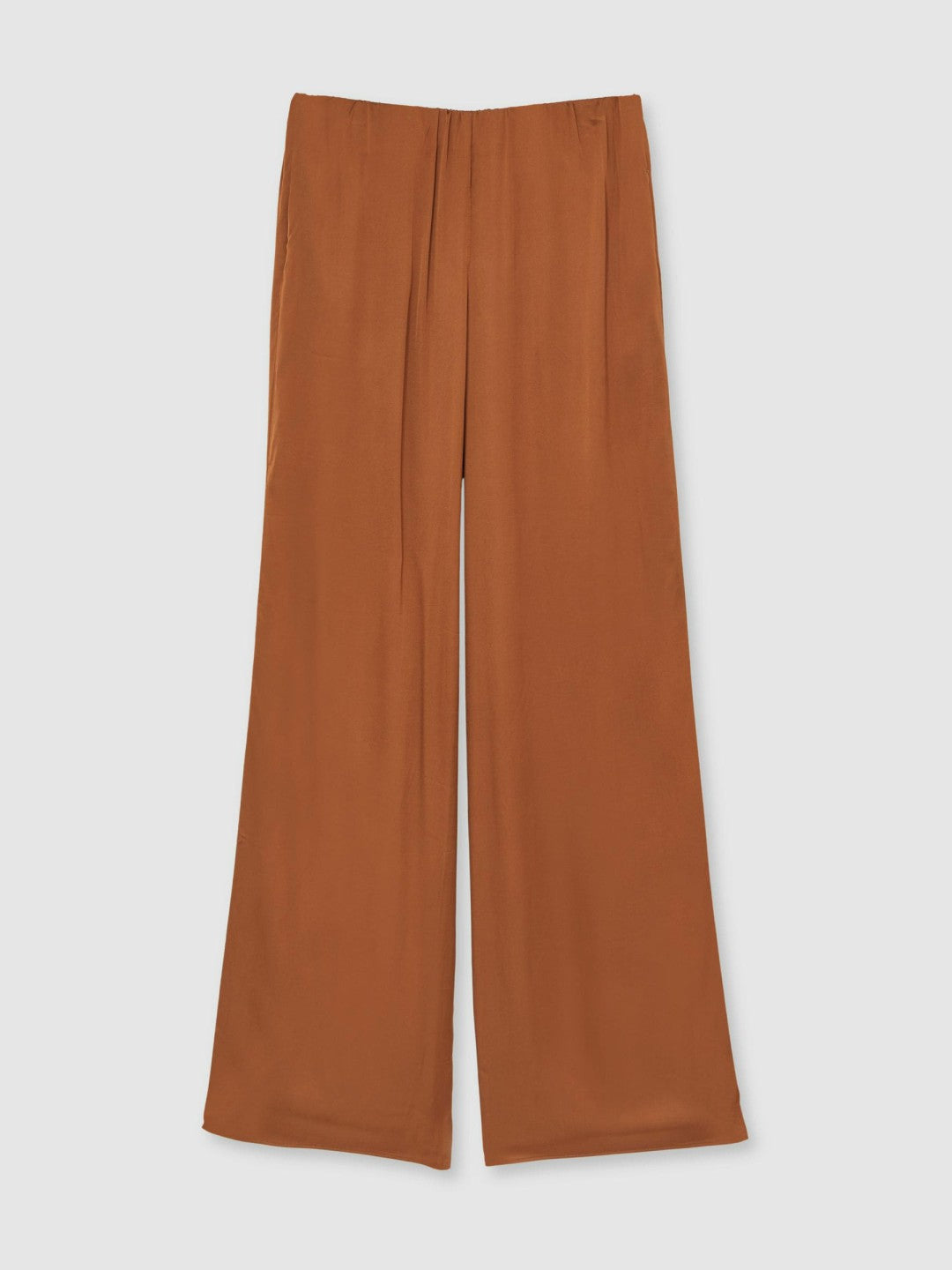 Good American Satin Wide-Leg Trousers in Copper | Reiss Women New