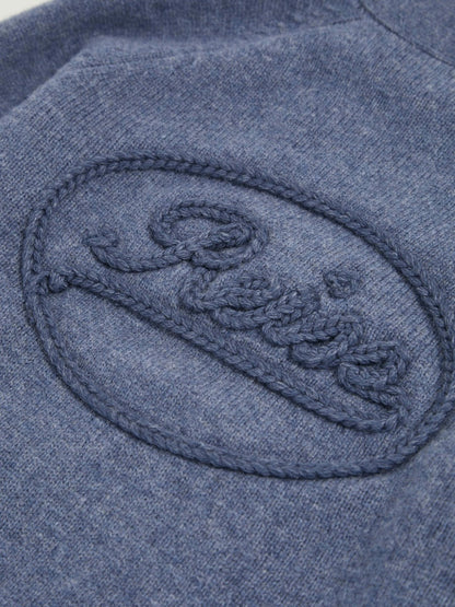 13-14 yrs Wool Embroidered-Logo Cardigan in Dark Airforce Blue | Reiss Children & Baby Signature