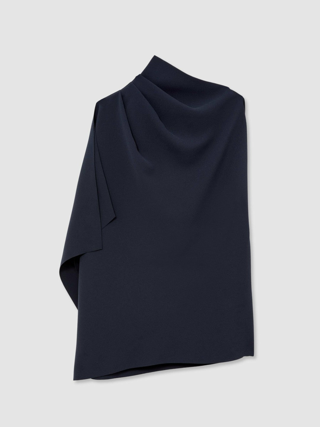 One-Shoulder Draped Top in Navy | Reiss Women Recommended