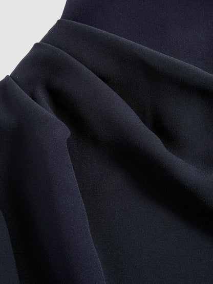 One-Shoulder Draped Top in Navy | Reiss Women Recommended