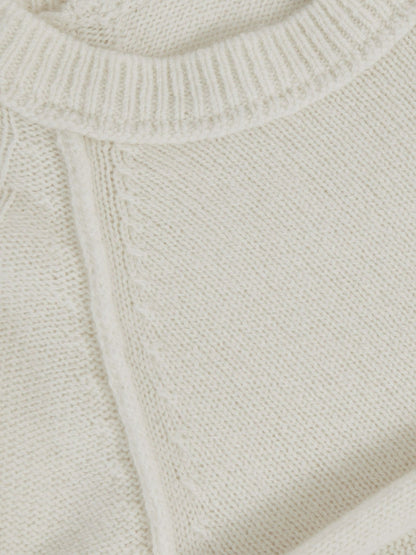 13-14 yrs Wool-Cashmere Reverse-Seam Jumper in Off White | Reiss Children & Baby Signature