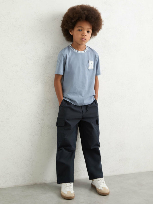 9-13 yrs Technical Straight Leg Cargo Trousers in Navy | Reiss Children & Baby Popular