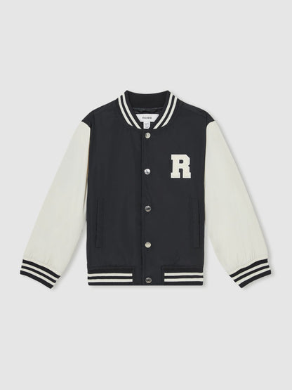 9-13 yrs Colour-Block Varsity Bomber Jacket in Navy/ Off White | Reiss Children & Baby Popular