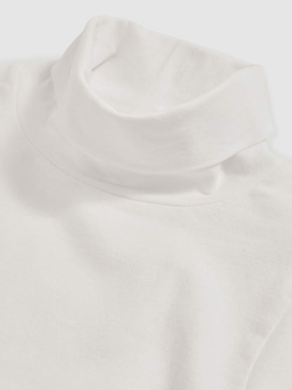 13-14 yrs Cotton-Jersey Roll-Neck Top with Stretch in Ivory | Reiss Children & Baby Premium
