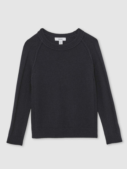 13-14 yrs Wool-Cashmere Reverse-Seam Jumper in Navy | Reiss Children & Baby Best Seller