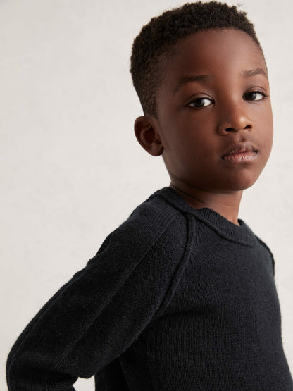13-14 yrs Wool-Cashmere Reverse-Seam Jumper in Navy | Reiss Children & Baby Best Seller