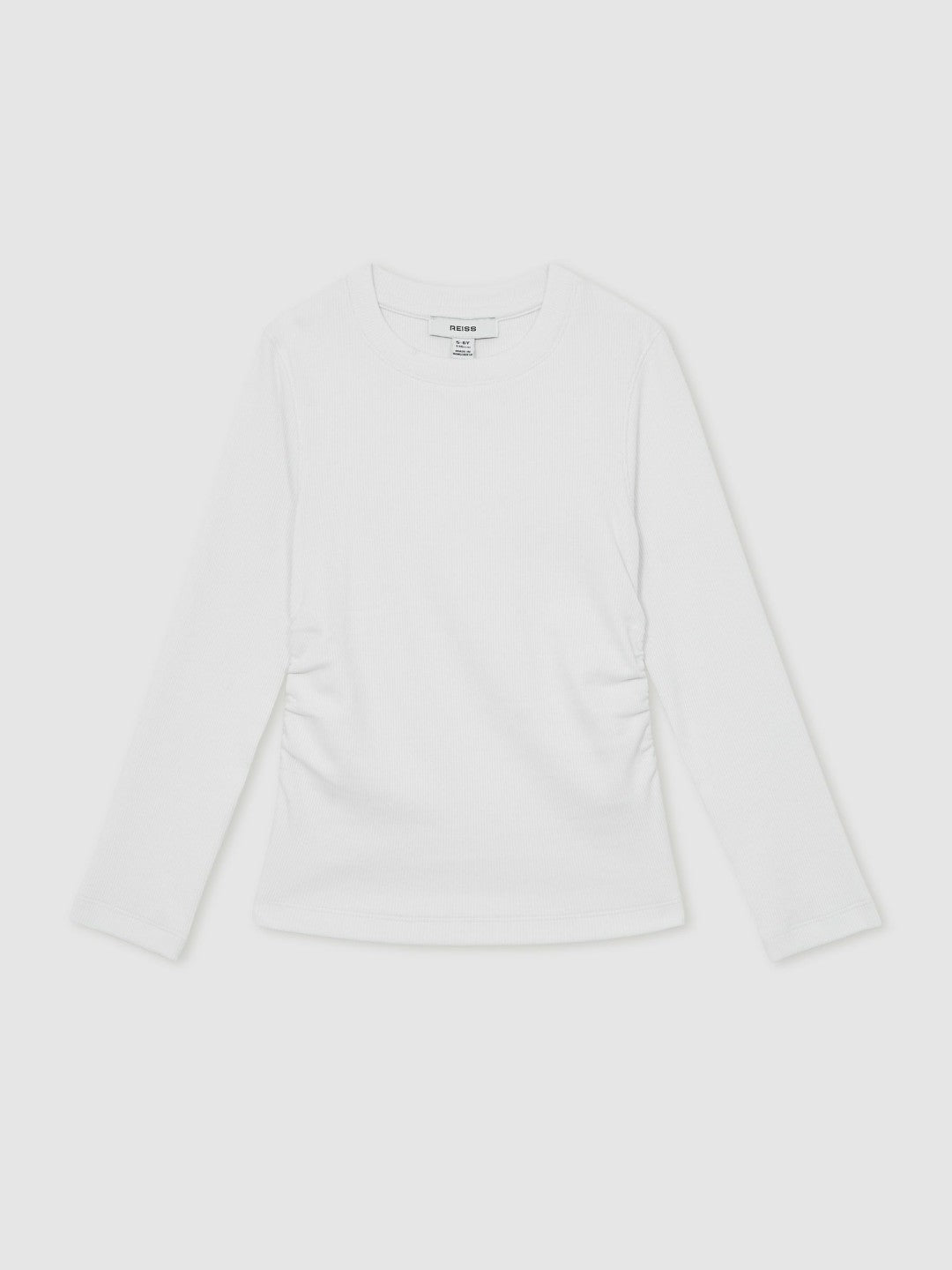 9-13 yrs Cotton Ruched Long-Sleeve T-Shirt with Stretch in Ivory | Reiss Children & Baby Popular