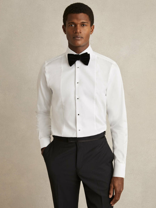 Regular Fit Cotton Double-Cuff Dinner Shirt Regular-Fit in White | Reiss Men Recommended