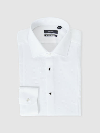 Regular Fit Cotton Double-Cuff Dinner Shirt Regular-Fit in White | Reiss Men Recommended