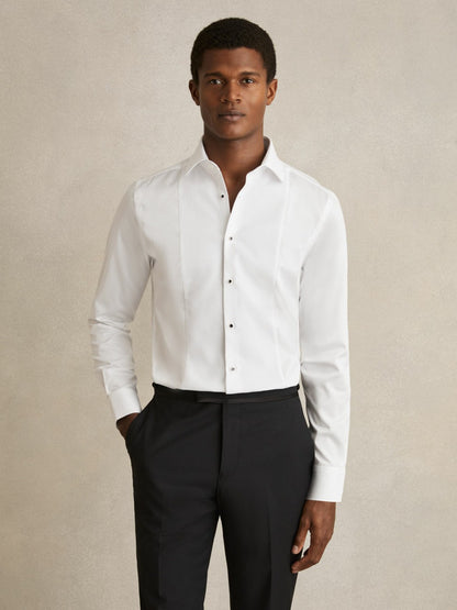 Regular Fit Cotton Double-Cuff Dinner Shirt Regular-Fit in White | Reiss Men Recommended