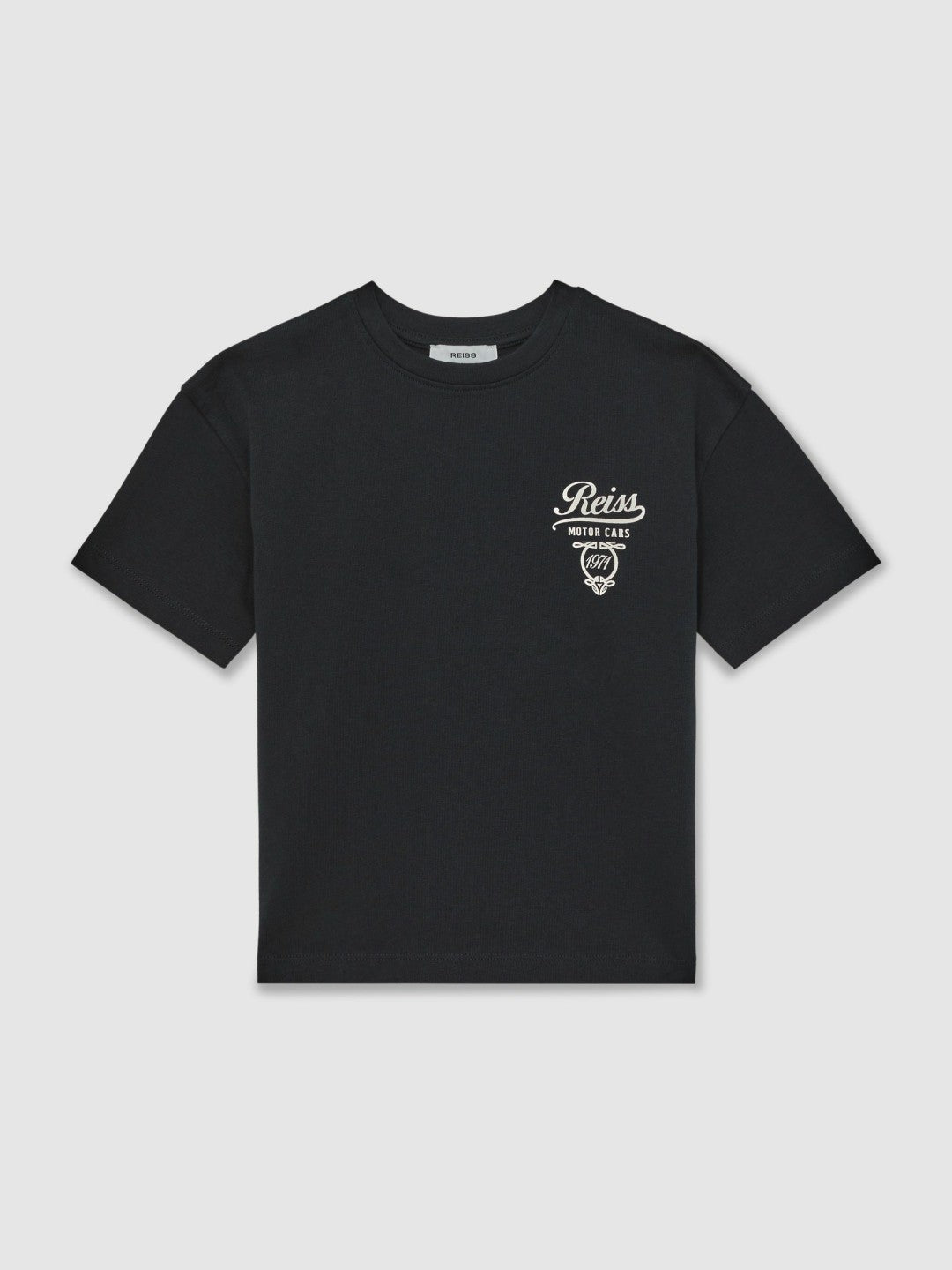 13-14 yrs Cotton Motor Cars-Print T-Shirt in Washed Blue/White | Reiss Children & Baby Premium