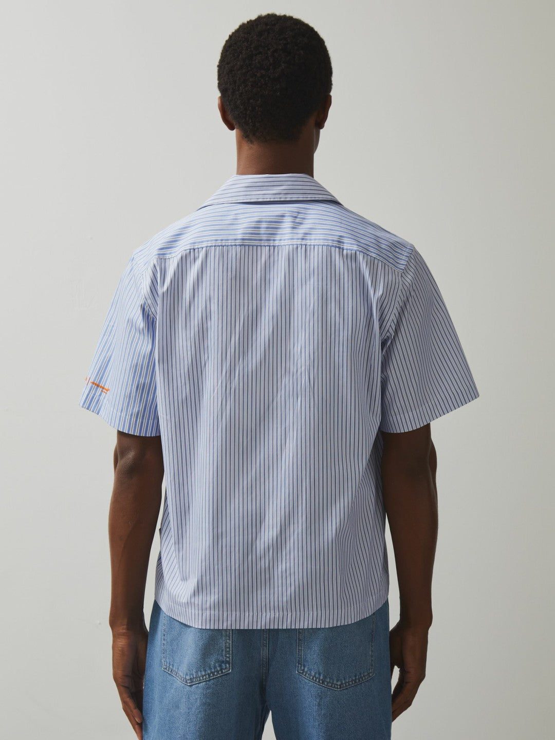 McLaren F1 Team Cuban Collar Striped Shirt in Soft Blue/White | Reiss Men Best Seller