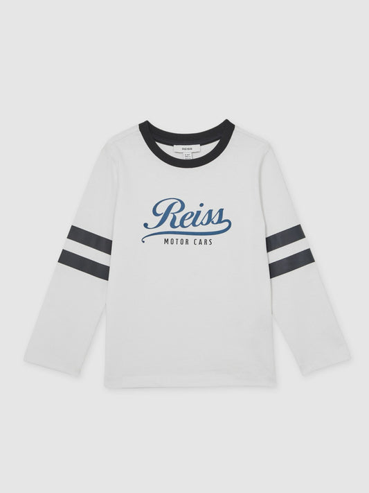 13-14 yrs Cotton Motor Cars Logo T-Shirt in White/Blue | Reiss Children & Baby Popular