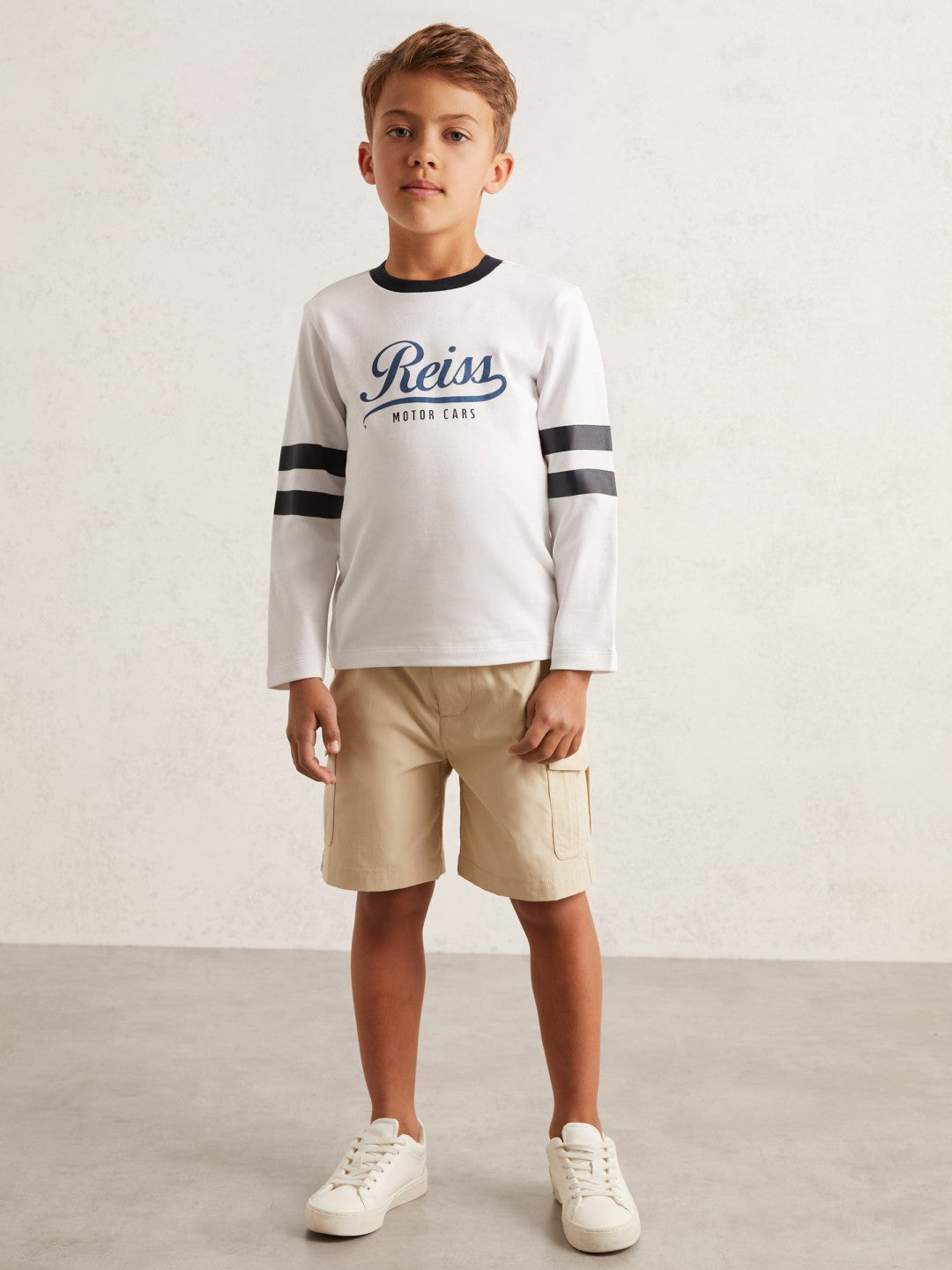 13-14 yrs Cotton Motor Cars Logo T-Shirt in White/Blue | Reiss Children & Baby Popular
