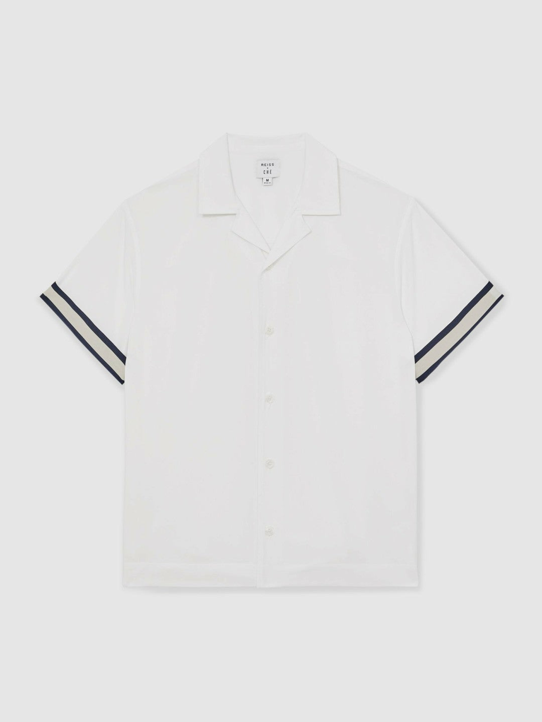 | Ché Stripe-Cuff Shirt in White | Reiss Men Exclusive