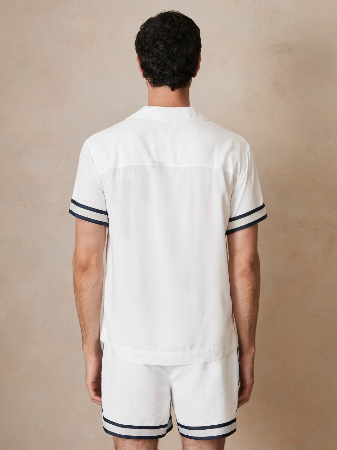 | Ché Stripe-Cuff Shirt in White | Reiss Men Exclusive